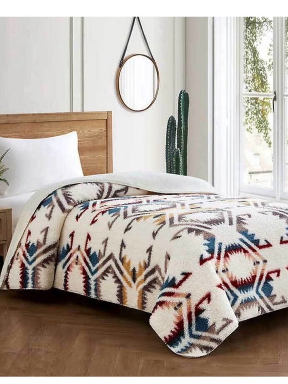 Pendleton Oeko-Tex Sherpa Fleece Southwestern Aztec Print Queen Size Blanket